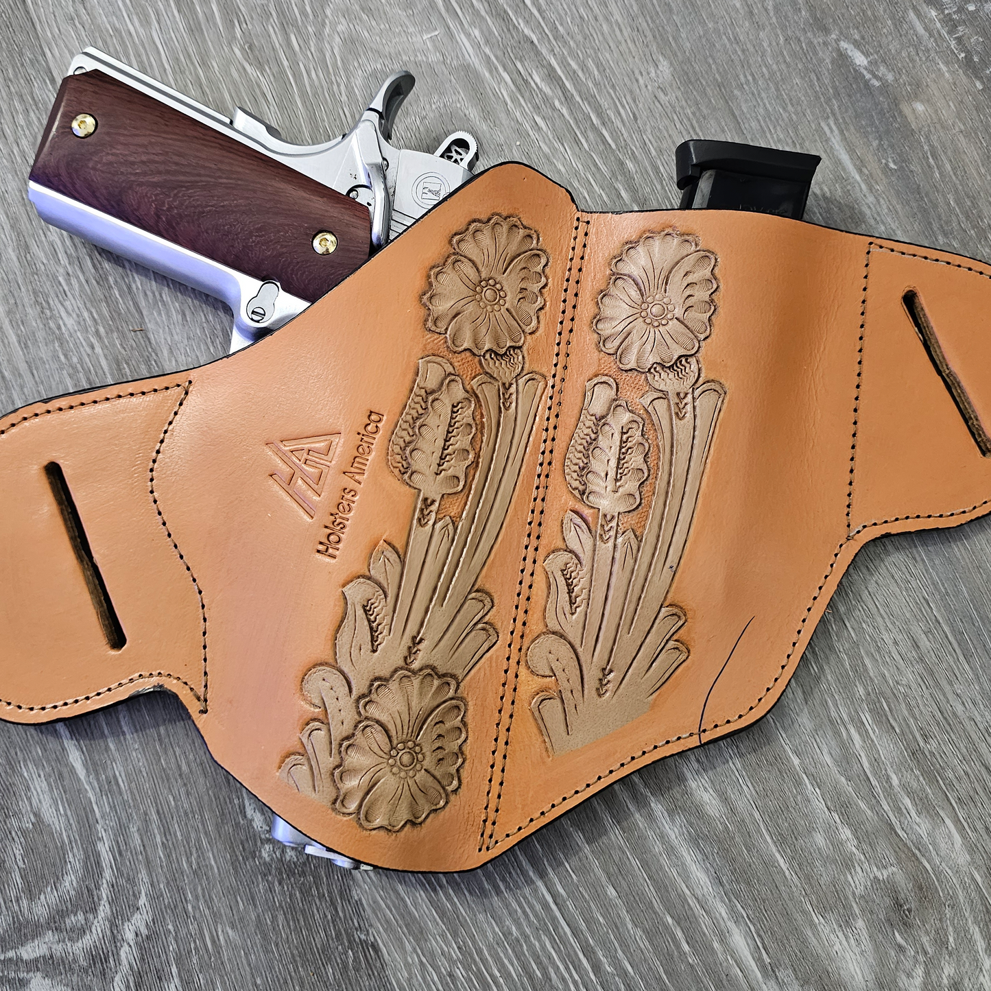 Scroll Design Leather Holsters