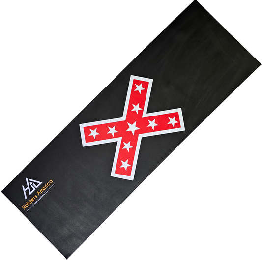 LEATHER Rifle CLEANING MAT Flag Black 12" X 36"