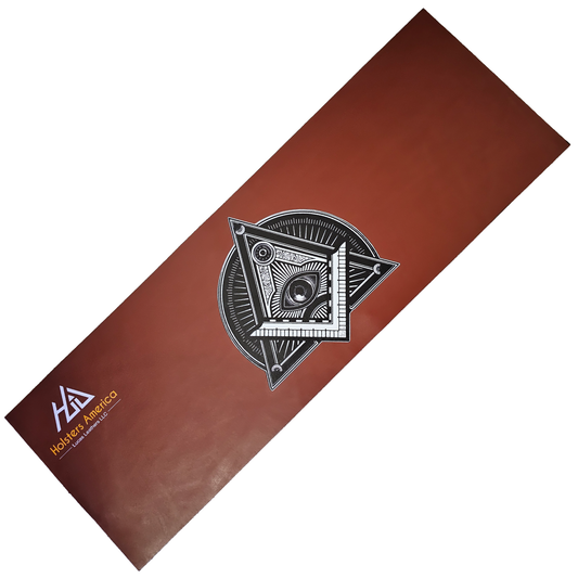 LEATHER Rifle CLEANING MAT Masonic Brown 12" X 36"